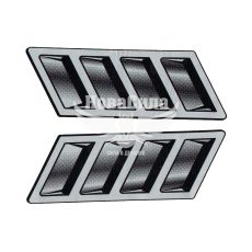 Наклейка на бампер (жабры) серебряные 15х5