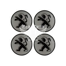 Наклейка Peugeot на ковпаки (силікон) срібна діам. 7