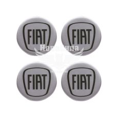 Наклейка Fiat на ковпаки (силікон) срібна діам. 5х5