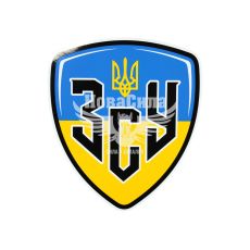 Наклейка з написом ЗСУ (синьо-жовте тло) 15.5х13.5