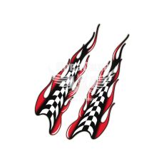 Наклейка Пламя (шашка) (красная) 30х9