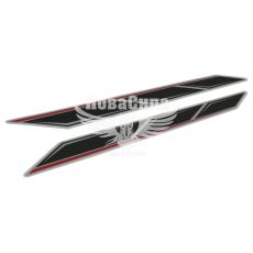 Наклейка бокова (зябра) чорна з червоним 29х4