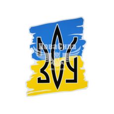 Наклейка з написом ЗСУ (синьо-жовте тло) 15.5х12.5