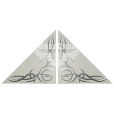 Наклейка Кутова (скла бокового) (Opel) (срібн.) 31х31