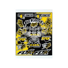 Наклейка (планшет) для мото Fox кт.-16шт. 29х24,5 желтая