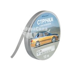 Наклейка стрічка срібна 10м.х6мм.