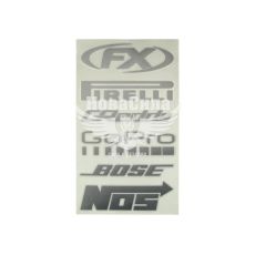 Наклейка з написом в ряд (FX, Firelli, GoPro, Bose) (срібна) 28х14