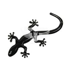 Наклейка ящірка (силікон) чорна 8х4