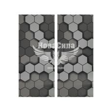 Наклейка на дверные стойки Соты 50х22 серые