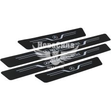 Наклейка на пороги карбон Mercedes кт. 4шт. 55х7 передние, 35х7 задние (New)