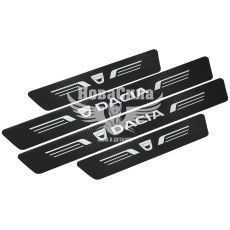 Наклейка на пороги карбон Dacia кт. 4шт. 55х7 передние, 35х7 задние