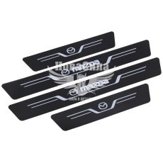 Наклейка на пороги карбон Mazda кт. 4шт. 55х7 передние, 35х7 задние (New)