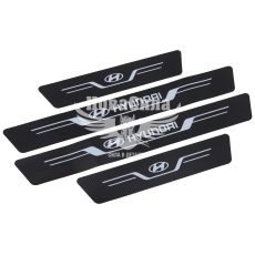 Наклейка на пороги карбон Hyundai кт. 4шт. 55х7 передние, 35х7 задние (New)