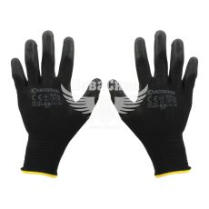 Рукавиці робочі (Intertool) 8" (синтетична, чорного кольору, з поліуритановим покриттям)