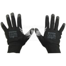 Рукавиці робочі (Intertool) 10" (синтетична, чорного кольору, з поліуритановим покриттям)