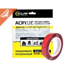 Скотч двохстор. 20мм. 5м. (Solar) Acrylic (прозрачный усил.)