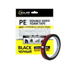 Скотч двохстор. 10мм. 2м. (Solar) (чорний)