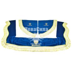 Шторка лобового и боковых окон Scania синяя (Украина) (ламбрекен)