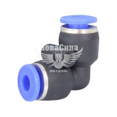 З'єднувач аварійний трубки ПВХ Г-подібний пластик 4х4мм. (Skadi)