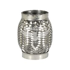 Гофра глушника 50х100мм. 3-х шарова Interlock, (Shikoo) (короткий фланець)