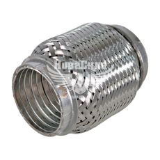 Гофра глушника 50х100мм. 3-х шарова Interlock (CarLine) (короткий фланець)