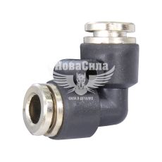 З'єднувач аварійний трубки ПВХ кутовий пластик 6х6мм. (Rider)