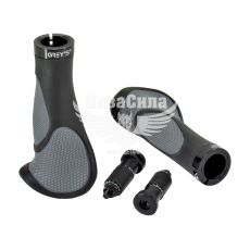 Гріпси на кермо велосипеда (Greys) ергономічні, затискач 1 шт, довжина 140 мм, чорні з сірим