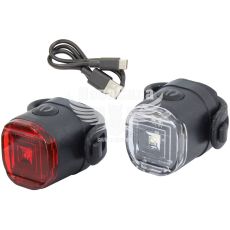 Набір велосипедного світла (Greys) перед.+зад., 1хLED, IPX5, 500mAh, 2 реж. роботи