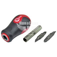Викрутка (Intertool) -/+ 4в1 з насадками
