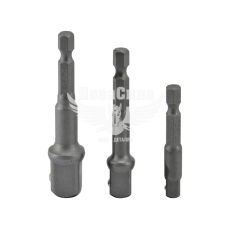 Набор переходников 1/4, 3/8, 1/2 (Hans) под шуруповерт 3 предмети