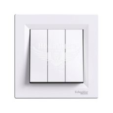 Schneider Electric Asfora Вимикач потрійний, білий