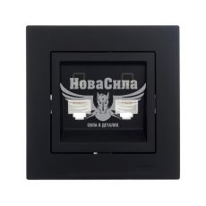 LEZARD VESNA Розетка комп'ютерна подвійна RJ45 CAT5, антрацит