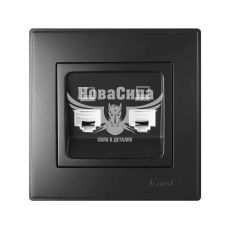 LEZARD LESYA Розетка комп'ютерна подвійна RJ45 CAT5, антрацит