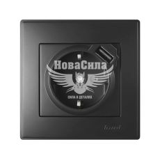 LEZARD LESYA Розетка одинарна з/з + USB роз'єм, антрацит