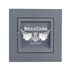 LEZARD VESNA Розетка комп'ютерна подвійна RJ45 CAT5, шефілд грей