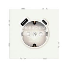 Ardero Soft ER123USB-B Розетка одинарна з/з + USB + Type C, білий, (без рамки)