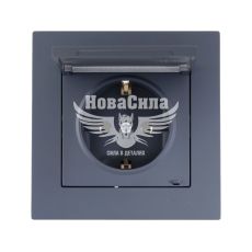 LEZARD VESNA Розетка одинарна з/з з кришкою, шефілд грей