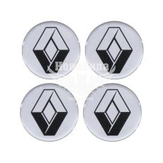 Наклейка Renault на ковпаки (срібна) (силікон) діам. 5х5