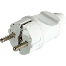 Вилка електрична E.NEXT e.plug.straight.003.16,з заземленням, 16А пряма біла (s9100002)