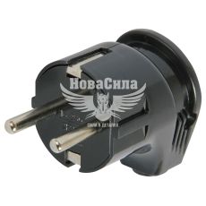 Вилка електрична E.NEXT e.plug.angle.008.16,з заземленням, 16А кутова чорна (s9100005)