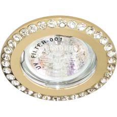 Світильник вбудований Feron DL100-C круглий під лампу G5.3 MR16, прозорий золото (4390)