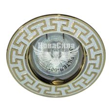 Світильник вбудований Feron DL2008 VERSACE поворотний під лампу G5.3 MR16, срібло золото (1992)