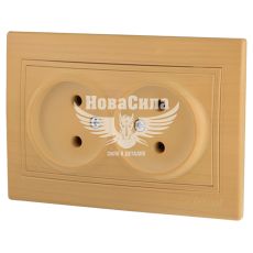 Розетка двойная Lezard Mira б/з, клен (701-4747-128В)
