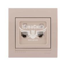 Розетка компьютерная двойная Lezard Deriy RJ45 CAT5, крем (702-0303-141)