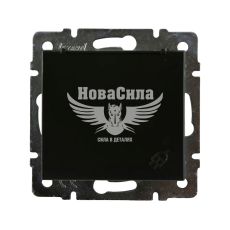 Розетка одинарна Lezard Rain з/з з кришкою ПБТ, антрацит, (без рамки) (703-4288-123B)
