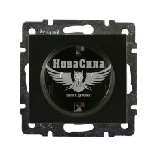 Розетка одинарна Lezard Rain з/з ПБТ, антрацит, (без рамки) (703-4288-122B)