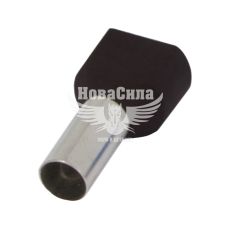 Втулочный наконечник изолированный E.NEXT e.terminal.stand.te.2.6.black (TE6014 black) 2x6 кв.мм, черный, 100шт (s4037010)