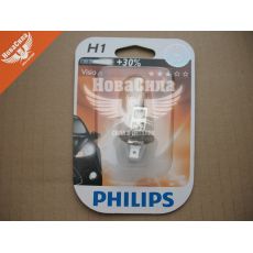 Лампочка галогенная H1 P14.5s 12V-55Вт (Philips) +30 (Vision) blister (12258PRB1)
