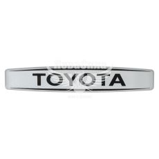 Наклейка с надписью Toyota (серебряный фон) (силикон) 12х2,2 (69-84)