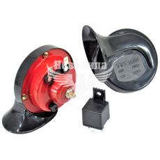 Сигнал ракушка (VVS) 12V 2-конт. черн. / красн. (CA-10202)